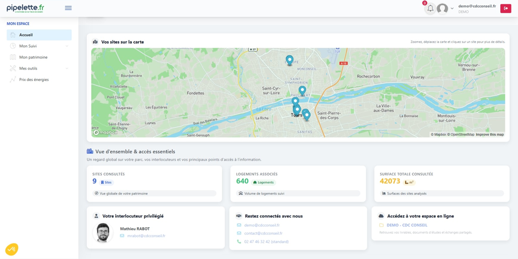 Aperçu de la plateforme Pipelette